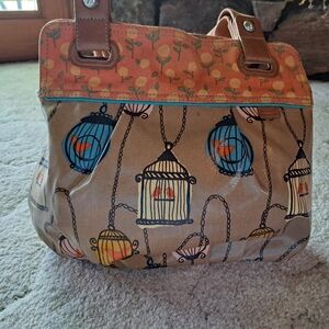 Fossil Key Per Stylish Tan and Orange Women's Bag